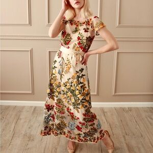 Floral Embroidered Maxi Dress